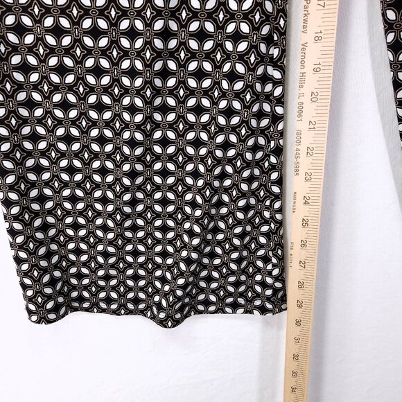 Joseph Ribkoff Pants Womens 8 Black White Print Wide Leg Pull On Dressy - Picture 5 of 11